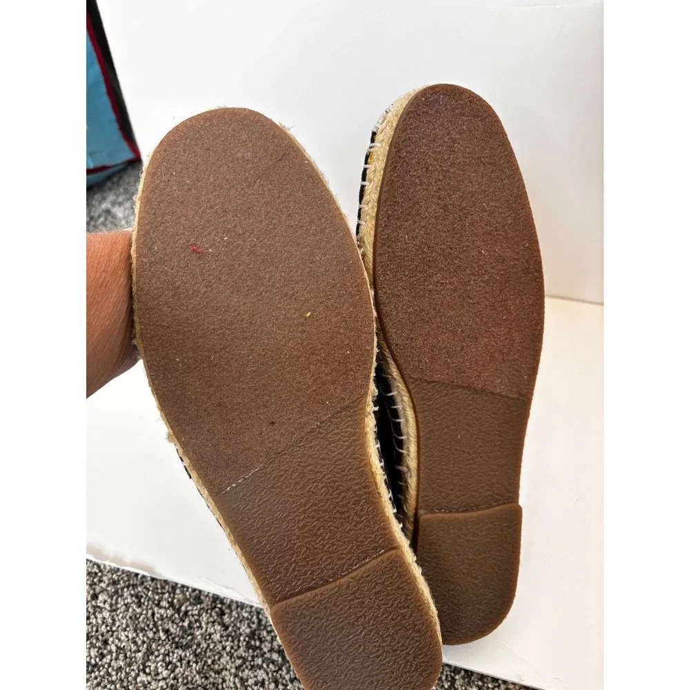 Urban Outfitters UO Black slip-on Espadrilles Canvas Flats‎ Shoes Size 8